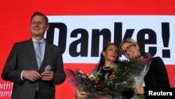 Lideri stranke Levica koja je pobedila na izborima u istočnoj nemačkoj pokrajini Tiringija