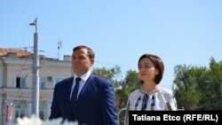 Fosta prim-ministră Maia Sandu și ex-vicepremierul, ministrul de interne, Andrei Năstase, de Ziua independenței, 27 august 2019