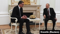 Predsednik Srbije Aleksandar Vučić i predsednik Rusije Vladimir Putin u Moskvi, juni 2020. godine