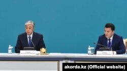 Казакстандын президенти Касым-Жомарт Токаев жана Эрлан Карин. Нур-Султан, 06-сентябрь, 2019-жыл.