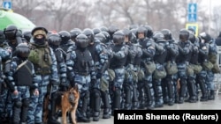 Силовики на акции в поддержку Алексея Навального. Москва, 23 января 2021 года