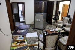 This picture shows the damage after Syrians looted the Iranian Embassy.