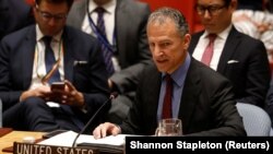 Acting U.S. Ambassador to the United Nations Jonathan Cohen, addresses the U.N. Security Council briefing on implementation of the resolution that endorsed the Iran nuclear deal at the United Nations headquarters in New York, June 26, 2019