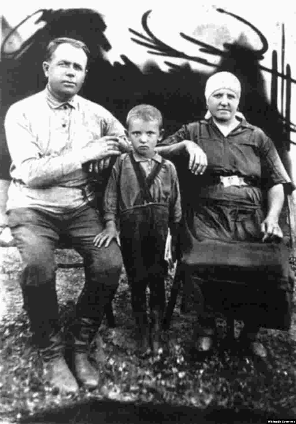 Mikhail Sergeyevich Gorbachev was born on March 2, 1931. Misha, as he was known, is seen with his grandparents at age 3.