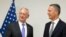 U.S. Secretary for Defense Jim Mattis (L) speaks with NATO Secretary-General Jens Stoltenberg prior to a meeting at NATO headquarters in Brussels on June 29.