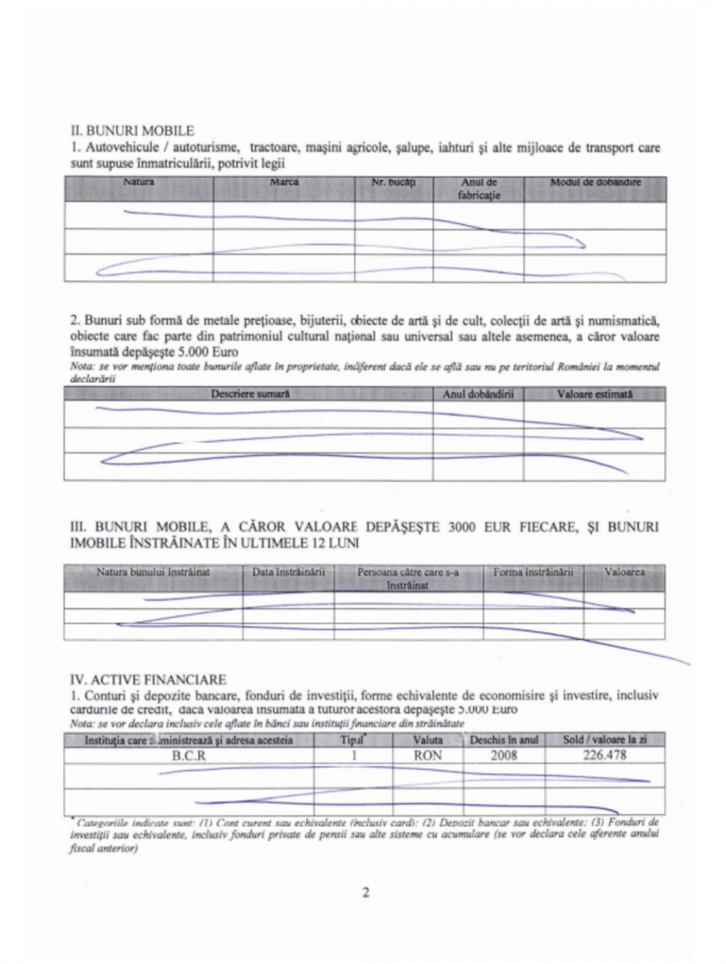 Declaratie de avere George Catalin Stanga