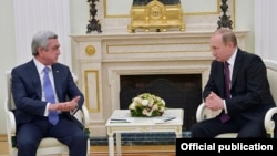 Встреча президентов Армении и России в Москве