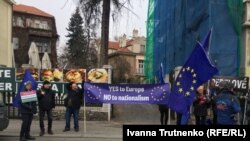 Акція протесту проти зустрічі Андрея Бабіша та Віктора Орбана