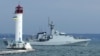 Navă britanică, în timpul exercițiilor militare Sea Breeze 2021, din Marea Neagră, iulie 2021.