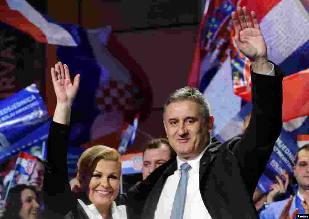 Kolinda Grabar Kitarović i predsjednik HDZ-a Tomislav Karamarko.