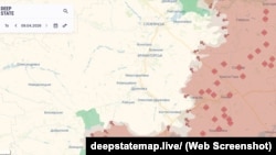 Південна та східна «клешні» довкола Костянтинівки на мапі проєкту DeepState станом на 10 квітня 2026 року