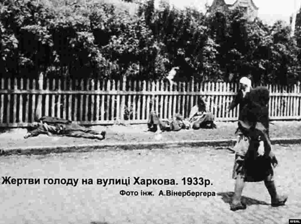 Жертви голоду на вулиці Харкова, 1933 р. Фото інж. А. Вінерберга - Голодомор, голод, 1933 