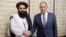 Russian Foreign Minister Sergey Lavrov meeting with the Taliban's Foreign Minister Amir Khan Muttaqi during a visit to Russia in October 2024.