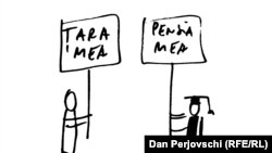 Legea privind pensiile speciale are șanse mari să cadă la Curtea Constituțională. Indiferent însă de rezultat, legile care vizează pensiile produc reforme doar de fațadă. (Desen de Dan Perjovschi)