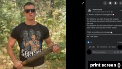 Liderul neonazist Robert Rundo, într-o postare de pe rețelele sociale din 2020, în care promova afacerea organizației: „Tricouri pentru luptătorii adevărați”.