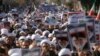 Iranian clerics take part during a state-organized rally against antigovernment protests in the holly city of Qom on January 3.