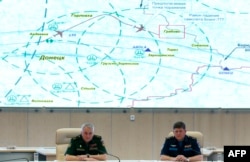 Брифинг Минобороны 21 июля 2014 года, на котором были представлены сфальсифицированные спутниковые снимки района катастрофы "Боинга", доказывающие, что он мог быть сбит украинским "Буком"