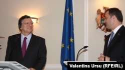 Jose Manuel Barroso în compania lui Vlad Filat, Chişinău, 30 noiembrie 2012