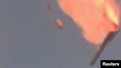 Падение ракеты-носителя "Протон-М", запущенной с космодрома Байконур. 2 июля 2013 года.