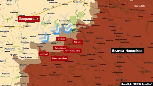 Олександрівський напрямок на мапі DeepState, початок березня 2026 року