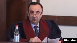 Armenia -- Constitutional Court Chairman Hrayr Tovmasian presides over a court hearing, Yerevan, February 11, 2020.