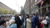 Armenia -- Supporters of Constitutional Court Chairman Hrayr Tovmasian protest outside the National Security Service headquarters in Yerevan, October 18, 2019.