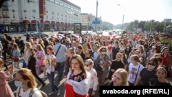 Protestçiler. Belarus. Minsk, 26-njy sentýabr, 2020