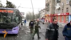 گلوله باران يک ايستگاه اتوبوس در دونتسک