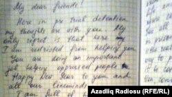 Azerbaijan -- Khadija Ismayilova's letter from the Kurdakhani prison. 