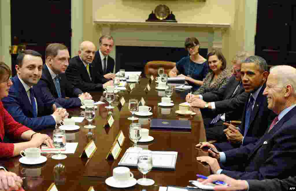 Все последующие премьер-министры &laquo;Грузинской мечты&raquo; посещали США. К примеру, Ираклий Гарибашвили во время первого премьерства встречался c Бараком Обамой. 2014 год.