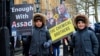 Демонстрация против Башара Асада и Владимира Путина в Лондоне