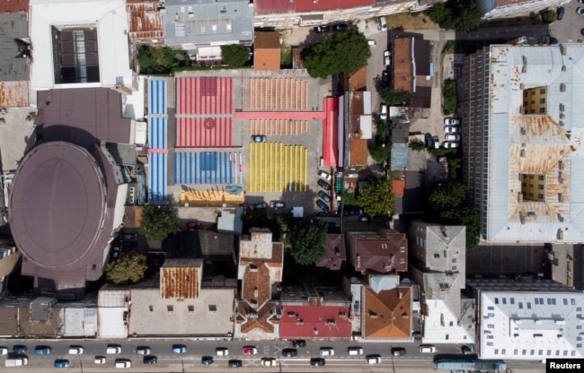 Open Air Cinema, centralno otvoreno kino Sarajevo Film Festivala, pogled iz drona