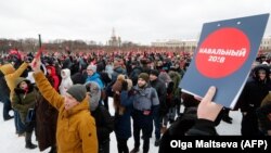 Mbështetës të liderit opozitar, Akeksei Navalny