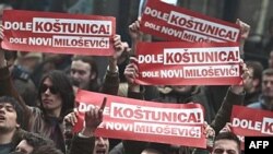 Beograd - Protesta kundër Koshtunicës më 11 shkurt 2008