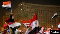  ساحة التحرير بالقاهرة عقب اعلان عزل الرئيس محمد مرسي