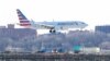 An American Airlines Boeing 737 Max 8, on a flight from Miami to New York City, comes in for landing at LaGuardia Airport in New York, March 12, 2019