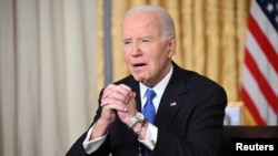 Outgoing U.S. President Joe Biden delivers a farewell address to the nation from the Oval Office on January 15.