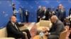 Albania - Armenian Prime Minister Nikol Pashinian and Azerbaijani President Ilham Aliyev meet in Tirana, May 16, 2025.