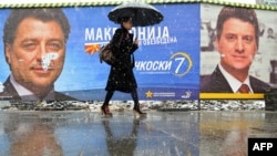 Elections billboards of the main candidates in the capital, Skopje