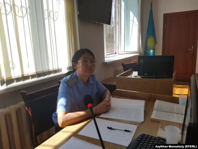 Арзыгүл Имярова, Сайрагүл Сауытбай ісіндегі айыптаушы прокурор. Жаркент, Алматы облысы, 13 шілде 2018 жыл.