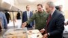 Armenia -- Prime Minister Nikol Pashinian and Defense Minister Davit Tonoyan (second from right) inspect the new canteen of a military base in Armavir, July 19, 2019.