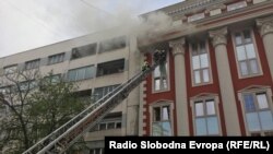 Пожар во Министерството за правда во Скопје