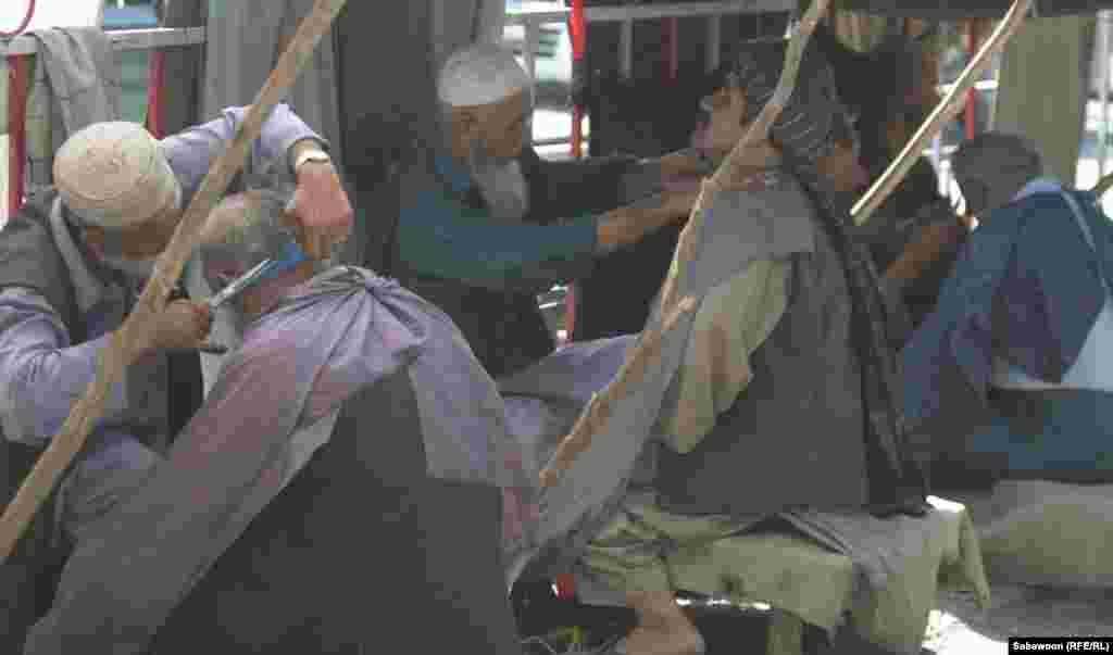 Barbers offer a shave and a haircut.