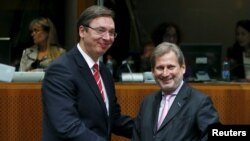 Aleksandar Vučić i Johanes Han