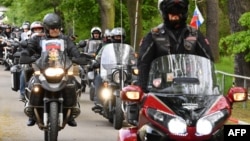 Members of the Russian biker group Night Wolves 