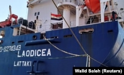Корабель Laodicea під сирійським прапором із вантажем, ймовірно українським зерном, пришвартований у порту Тріполі на півночі Лівану, 29 липня 2022 року