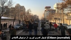 The aftermath of security forces and plainclothesmen clashing with Gonabadi dervishes in Golestan near Pasdaran Avenue in February.