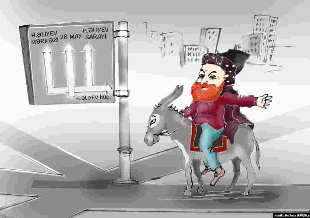 Avropa Oyunlarının qonaqları üçün yol nişanı...