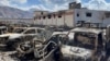 A view of damaged vehicles at a police station in Quetta, the capital of Pakistan's southwestern Balochistan Province, after an attack claimed by the separatist Baloch Liberation Army (BLA) on February 1.