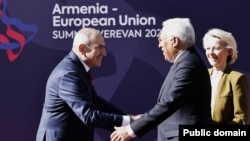 Armenia - Prime Minister Nikol Pashinian meets EU leaders Antonio Costa and Ursula von der Leyen, Yerevan, May 5, 2026.